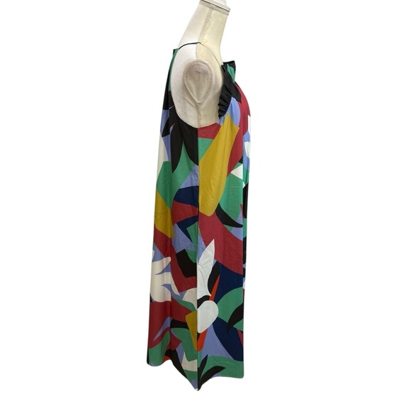 Corey Lynn Calter CORA Floral Halter Sleeveless Ruffle Midi Shift Dress Medium - Picture 9 of 16